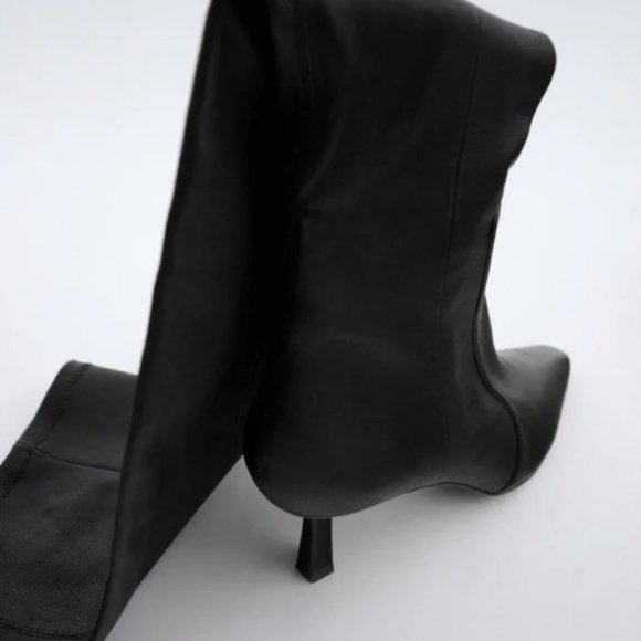 🔥MOVING SALE🔥NEW ZARA EXTRA TALL LEATHER BOOT - Picture 9 of 10